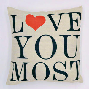 Love You Most Pillow Cover
