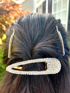 Beautiful Pearl and Gold Hair Clips